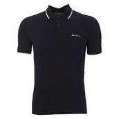 View Item Classic Ben Sherman Mod Oversize Tipped Pique Polo Shirt Navy